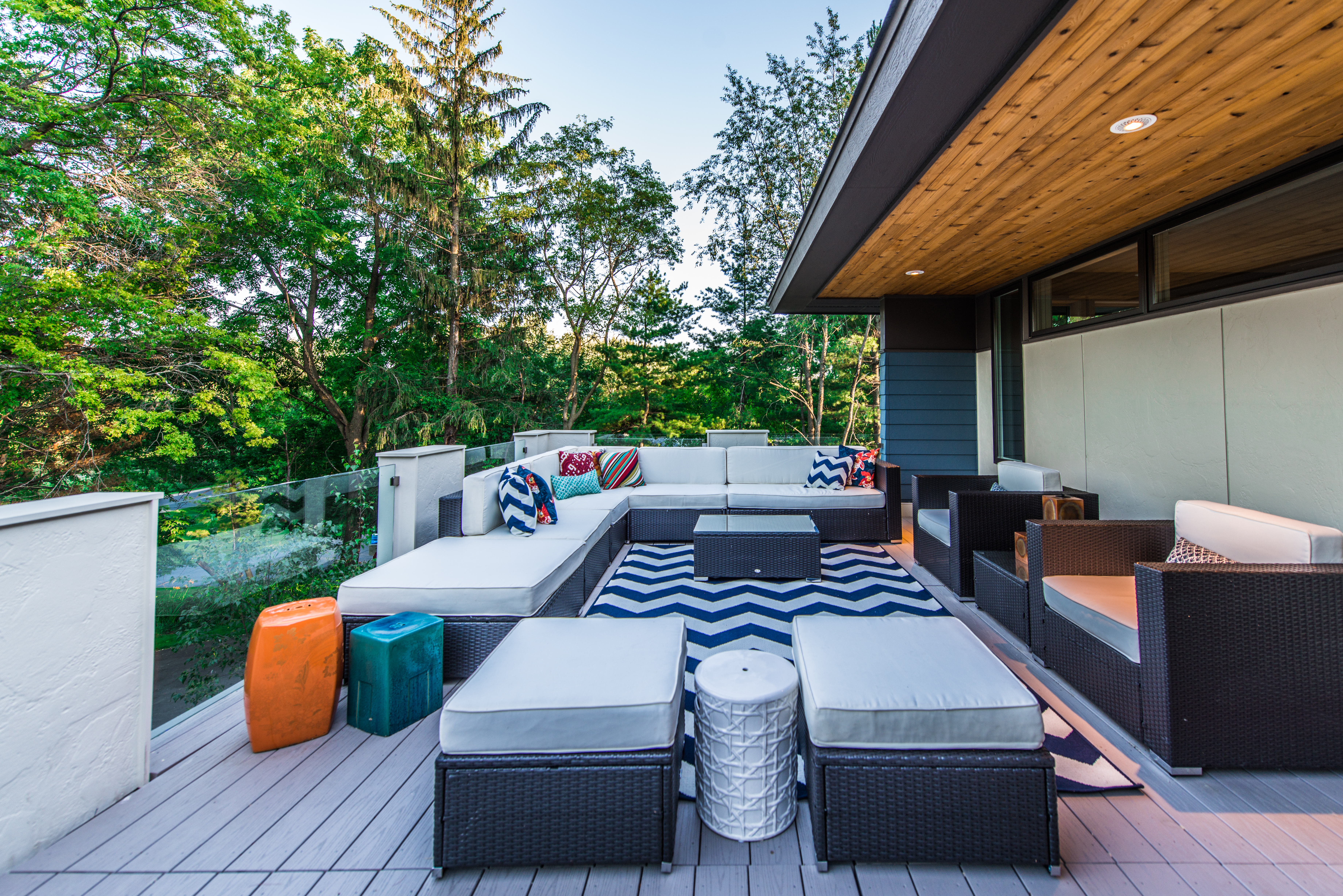 This welcoming patio is near the front door.