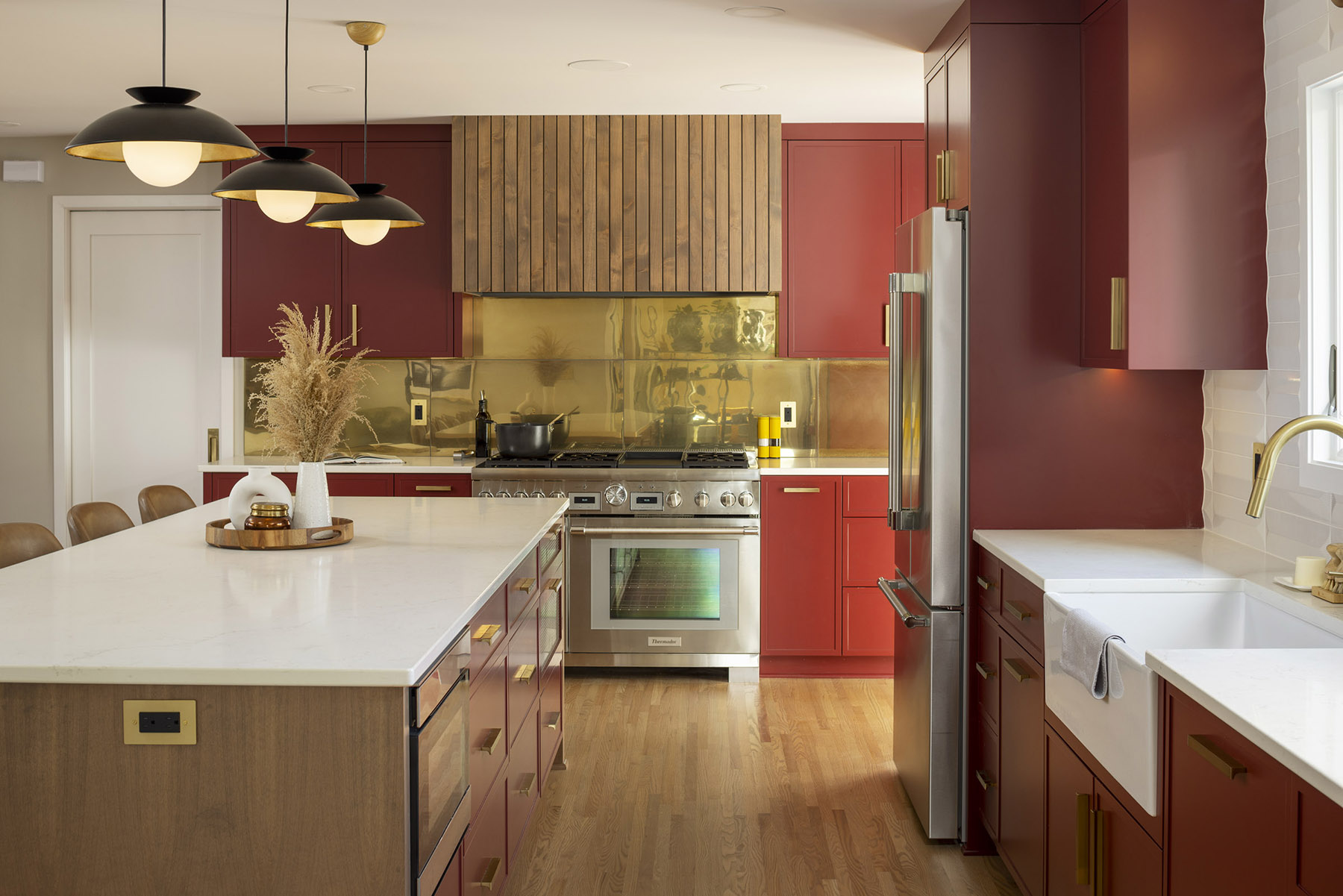 Custom cabinetry and countertop detail in an AMEK Twin Cities kitchen remodel